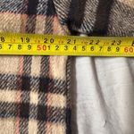 Orange Geometric Plaid Print Button Up Flannel Shirt Jacket; Shacket;size medium Photo 4