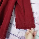 CHELSEA & THEODORE BURGUNDY KNIT HEAVY CARDIGAN L Red Size L Photo 6