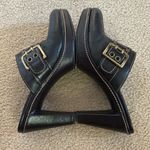 Coach Black Leather Buckle Clogs sz 8 Photo 4