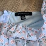 Pink Blue Floral Mini Dress Puff Sleeve Spring Easter Gender Reveal SZ Small Photo 1