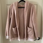Pale Pink Oversized Hooded Teddy Cardigan Jacket Sweater Ultra Soft Cotton Blend Photo 0