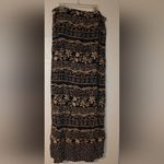 Notations  Maxi Skirt with Beaded Accents Black and Gold Size Medium Photo 1