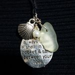 Black & Silver Colored Beach Necklace (18") Black Photo 1