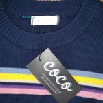 All:Row boutique rainbow navy ribbed S Betsey long dress Blue Photo 1