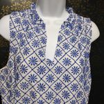 Draper James NEW  Blue and White Embroidered Sleeveless Dress Photo 1