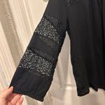 Old Navy  Women's Lace Inset Peasant Top Black Boho Beach‎ Size Large Festival Photo 2