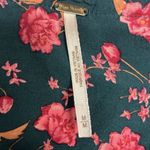 Free People Flower Fields Emerald Combo Button Up Mini Dress Pockets Long Sleeve Photo 13