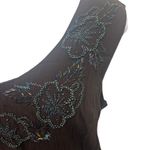 Splash Wearable Art Women's XL Brown Beaded V Neck Sleeveless Rayon Top Y2K Photo 6