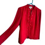 Vintage Tanjay Red faux suede/knit zip up studded womens jacket sz M Red Size M Photo 2