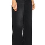 NWT MOTHER Women's The Spinner Zip Sneak Wide Leg Jeans In Magic Black Size 28 Photo 1