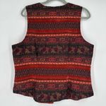 Christopher & Banks Christopher Banks Women's Floral Southern Tapestry Western Button Vest Red Large Photo 2