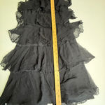 BCBGMAXAZRIA  Black Silk Dress Ruffle Tiered Sleeveless Party Cocktail‎ XS Photo 0