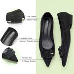 C.Paravano Black tweed pointed toe flats with C Buckle size 36 Photo 13