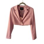 NWT Nana Jacqueline‎ Stella Cropped Blazer Diamond Crystal Single Button Purple Size M Photo 3