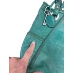 Fossil  Vintage Womens Green Leather Shoulder Bag Purse Photo 10