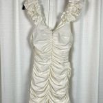 ZARA Blogger Favorite Off White Ruched Front Mini Dress Sz.S NWT Photo 10