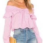 Lovers + Friends Pink Gingham Rebecca Top Photo 0