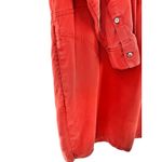 John Mark Shirt Dress Medium Red Long Sleeve 100% Tencel Button Front Roll Tab Photo 3