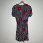 Madewell  Women's Ruffle Wrap Mini Dress Candied Orchids Floral Stripe Size 2 Photo 2