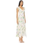 ASTR NEW the Label Wisteria Chiffon Dress Size L Floral Maxi Blue Multi Photo 2