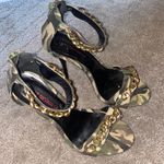 Shoe Republic LA Camo gold chain heels Photo 1