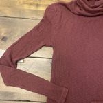 Sundry  3 mauve ribbed knit cotton‎ modal long sleeve long line turtleneck large Photo 2