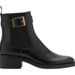 Mango  Black Slip On Chelsea Boots Elastic Panel & Buckle Size 37/ 6.5 Photo 0