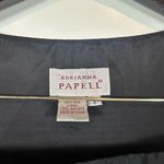 Adrianna Papell Vintage Silk Black Embroidered Floral Side Zip Blouse Size 8 Photo 3