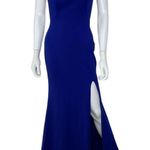 La Femme  Women’s One-Shoulder Jersey Gown Royal Blue Sz 2 Photo 1