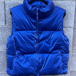 Old Navy Vintage  Electric Blue Puffer Vest Women's Size Small Photo 0