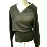 Zenana Premium Zenana Cross Wrap Rib Long Sleeve Sweater Black New Without Tags Medium Trendy Photo 3