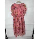 Lane Bryant  Ruffle Floral Midi Dress Women Plus Size 16 Pink Whimsical Elegant Photo 2