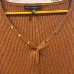 White House | Black Market Copper Ribbed Long Sleeve Tight Knit Top Size Large Photo 2