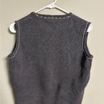 Woolrich  Sleeveless Sweater Vest Charcoal Grey Snowflake V-Neck Size Medium Zip Photo 1