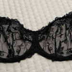 Soma Black Embroidery Semi Sheer Sensuous Lace Unlined Bra 36G Underwire Photo 0