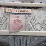 Flying Tomato  Boho Aztec Print Embroidered Lace Trimmed Smocked Waist Dress M Photo 3