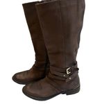 Steve Madden Albany Brown Leather Belted Riding Boots Photo 3