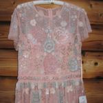 Mac Duggal 9134 Womens Embellished High Neck Butterfly Sleeve Midi Dress Photo 7