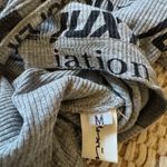 Maxin Xin Gray Newspaper Graphic Print Crop Top Tee Photo 2