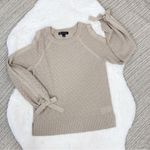 INC  International Concepts Metallic Split Sleeve Pullover Sweater Tan Small Photo 13