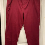 J.Crew NWT Size 22 Cranberry High Rise Girlfriend Chino Cotton Stretch Pants Photo 0