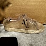 Sundance  Ashbury Lace Up Espadrilles Sneakers Low Top Suede Leather Tan 38 7.5 Photo 1