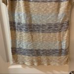 Christopher & Banks  Tan/Blue Striped Knit Short Sleeve top S Photo 5