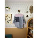 HD in Paris  from Anthropologie Blue & Pink Geometric Patchwork Shirt - Size - 4 Photo 2