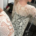Cream white boho floral crochet jacket size small Photo 1