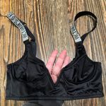 Victoria's Secret BLACK SHINE Women's Bra with NO PADDING Embellished Straps Photo 2
