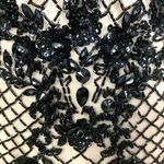 Jolene Mermaid Chiffon Beaded Rhinestone Prom Gown Black Ivory Pageant Size M Size M Photo 4