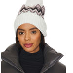 Hat Attack Fair Isle Beanie in Ivory Pink New Womens Winter Hat White Photo 0