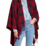 Treasure & Bond  fringe plaid blanket wrap Shawl poncho one size NWT Photo 0