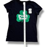 Fruit of the Loom NEW St. Patrick's Day Shirt "I Pinch Back" Shamrock Black Green W/ White T-shirt Photo 3
